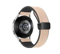 KanaAt LKQASD Correa de silicona de cuero compatible con Galaxy Watch 6/5/4/Fit3 43 mm 47 mm Correa de reloj 20 mm Pulsera Watch6 Classic 44 mm 40 mm Correa(Color:Apricot,Size:Galaxy 4 40mm 44mm)