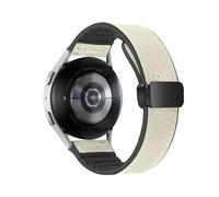KanaAt LKQASD Correa de silicona de cuero compatible con Galaxy Watch 6/5/4/Fit3 43 mm 47 mm Correa de reloj 20 mm Pulsera Watch6 Classic 44 mm 40 mm Correa(Color:CreamyWhite,Size:Galaxy 5 40mm 44mm)