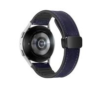 KanaAt LKQASD Correa de silicona de cuero compatible con Galaxy Watch 6/5/4/Fit3 43 mm 47 mm Correa de reloj 20 mm Pulsera Watch6 Classic 44 mm 40 mm Correa(Color:Blue,Size:22mm)