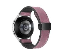 KanaAt LKQASD Correa de silicona de cuero compatible con Galaxy Watch 6/5/4/Fit3 43 mm 47 mm Correa de reloj 20 mm Pulsera Watch6 Classic 44 mm 40 mm Correa(Color:Rouge,Size:Galaxy6 Classic 43mm)