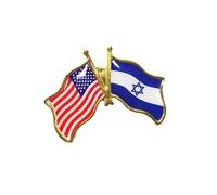 Kanal Brosche Anstecknadel mit Amerika- und Israel-Flagge, Anstecknadel mit Nationalflagge Israel und den USA. Tragen Sie die Anstecknadel für Volk Israel und den Frieden Schmuckkleber (rojo, talla