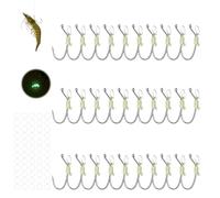 KANAMA Anzuelos para Camarón Vivo Luminosos, Anzuelos de Pesca de Alto Carbono, con Muerte, Fuertes, Resistentes a La Corrosión en Agua Salada Y Dulce, Ideales para Lubina Mero Lucio