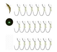 KANAMA Anzuelos para Camarón Vivo Luminosos, Anzuelos de Pesca de Alto Carbono, con Muerte, Fuertes, Resistentes a La Corrosión en Agua Salada Y Dulce, Ideales para Lubina Mero Lucio