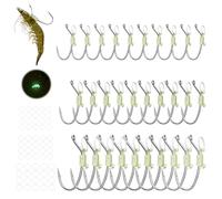 KANAMA Anzuelos para Camarón Vivo Luminosos, Anzuelos de Pesca de Alto Carbono, con Muerte, Fuertes, Resistentes a La Corrosión en Agua Salada Y Dulce, Ideales para Lubina Mero Lucio