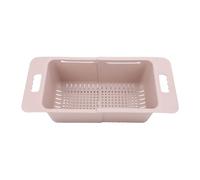 KANASI Cesta expandible para congelador de 40 a 52 cm, contenedor organizador de almacenamiento ajustable para congelador con asa, PP verde para refrigerador de cocina (Rosa)