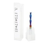 KANASI Fresa de 2 flautas, vástago redondo de 3,175 mm de acero de tungsteno chapado en azul para grabar relieves 3D en madera y plástico