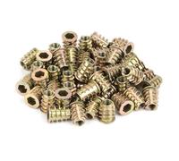 KANASI Tuercas de inserción hexagonales M6, 50 piezas de sujetadores interiores de aleación de zinc para ensamblaje de muebles de madera (M6*15 con tapa (50 piezas))