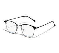 KANASTAL Gafas Luz Azul Negras Metálicas Cuadradas Filtro Anti Luz Azul Hombre y Mujer Ordenador Bloqueo Proteccion Blue Light Glasses - Negras Montura Transparentes Lentes