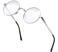 KANASTAL Gafas Luz Azul Redondas Plateadas Mujer Ordenador Pantallas Filtro Azul Hombre Bloqueo Anti Blue Light Glasses - Monturas Plata Lentes Transparentes