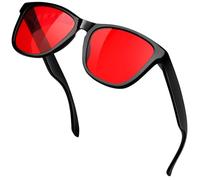 KANASTAL Gafas Luz Azul Rojo Hombre Mujer Filtro Azul Gaming Ordenador Pantallas Dormir Bloqueadoras Red Light Glasses - Montura Negras Con Lentes Rojas
