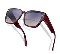 KANASTAL Sobre Gafas de Sol Rojas Superpuestas Mujer y Hombre Degradadas Polarizadas Sobregafas Cuadradas Sobrepuestas Red Over Sunglasses - Lentes Rosa Negras y Montura Rojo