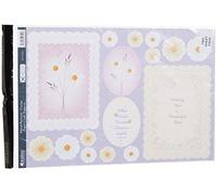 Kanban A4 Tarjeta de Prado y Mariposas Impresa Topper, 10 Unidades, Morado, Crema, Pack de 10
