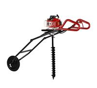 KANBCNG 63CC Gasine Erdlochbohrer 3HP Erdbohrer Gartenbohrer mit 80mm Bohrer 2-Takt Handerdbohrer Handschub Lochstanze für schnelle Bohren in den Boden Schmutz Feinen Sand etc