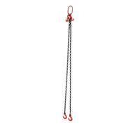 KANBCNG Cadena de 2 hebras 2T de elevación, cadena de tope de 2 m, cadena de grúa con ganchos, acero aleado, cadena gargantilla, alta resistencia, elevación o movimiento de cargas