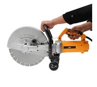 KANBCNG Sierra de hormigón eléctrica de 3000 W, cortador de hormigón, 4200 rpm, diámetro de la hoja de sierra de 350 mm, corte sin polvo, cortadora de piedra, cortadora de acero con bomba de agua y 2
