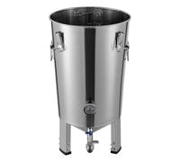 KANBCNG Sistema de elaboración de cerveza de acero inoxidable de 32 litros, termómetro integrado, tanque de fermentación con refrigerador, fermentador de cerveza, depósito de almacenamiento para