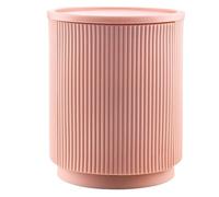 KANBUN Mesita de Noche Redonda, Mesa de Noche Moderna de educación física con 2 Capas de Almacenamiento Oculto, Mesa Auxiliar para Sala de Estar, Dormitorio (Rosa)