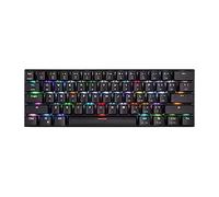 KANBUN Teclado mecánico, modo dual Bluetooth con cable e inalámbrico, teclado para juegos RGB con retroiluminación arco iris para PC de juegos Windows, 61 teclas