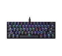 KANBUN Teclado mecánico para juegos, teclado mecánico con cable 60% retroiluminado RGB interruptor azul ultracompacto para ordenador portátil Mac Windows