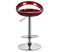 KANBUN Toturos de Barra de Cocina Corta de Barra giratoria Moderna, con Asiento ABS, reposapiés y Base, elevación de Gas Ajustable 60-80 cm (Color: Rojo)