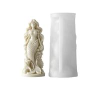 Kancery Molde de silicona flexible para velas de sirenas para aromaterapia, velas y jabones hechos a mano