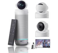 KanDao Meeting S 180° - Cámara de videoconferencia USB 1080P HD con altavoz y micrófono (alcance de 5 m), Plug & Play, seguimiento de IA, para equipos/zoom y salas de reuniones pequeñas