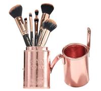 Kandi Juego de brochas de maquillaje Koated con estuche de viaje de piel sintética [oro rosa] Kit de brochas de maquillaje sintéticas con afirmaciones diarias por Kandi Burruss | Sin crueldad |