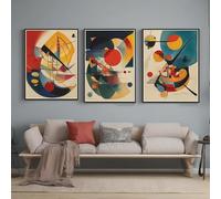 Kandinsky abstracts and circles - 3x A1 Poster - Triptych rolled in tubes BensArt Triptych set 3 Three Stretched Mounted Multi Panel Wall Art Classic Picture Arts Abstract Artwork Painting Print Canv