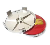 KAnduo 4 Piezas Coche Rueda Tapas Centrales Compatible con para BBS 56MM 60MM 65MM 68MM,68mm- Red-Silver