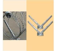 Kanduo Alambres de púas 2 soportes de alambre de púas tipo cuchilla, soportes en forma de V galvanizados por inmersión en caliente, resistentes a la oxidación y duraderos