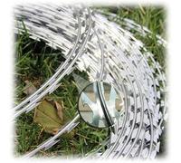 Kanduo Alambres de púas Alambre de espino en espiral, hojas de acero galvanizado, apto for patios, granjas, jardines y exteriores (40 m)