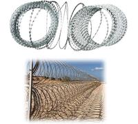 Kanduo Alambres de púas Malla de alambre de púas galvanizada, cercas antirrobo, barreras de seguridad for prisiones, malla de alambre de púas for jardín, 20 m