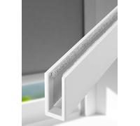 Kanduo Bloqueadores de luz de PVC Riel de Borde Ciego for Espacio de Cortina, Tira Opaca for persiana Enrollable, Canal Opaco en Forma de U de aleación de Aluminio(Bianco)