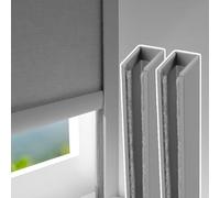 Kanduo Bloqueadores de luz de PVC Rieles Laterales con Canal en U for Tiras Opacas cines casa y hoteles(Gray 2 Pcs)