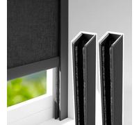 Kanduo Bloqueadores de luz de PVC Rieles Laterales con Canal en U for Tiras Opacas cines casa y hoteles(Black 2 Pcs)