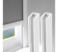 Kanduo Bloqueadores de luz de PVC Rieles Laterales con Canal en U for Tiras Opacas cines casa y hoteles(White 2 Pcs)