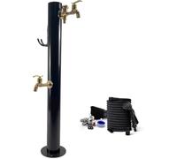 Kanduo columna de agua para jardin vertical Columna de agua de jardín vertical de acero inoxidable 304 con grifos dobles y pistola rociadora Soporte for manguera anticongelante for exteriores