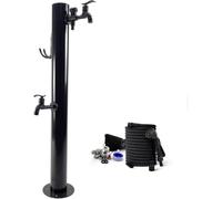 Kanduo columna de agua para jardin vertical Columna de agua de jardín vertical de acero inoxidable 304 con grifos dobles y pistola rociadora Soporte for manguera anticongelante for exteriores