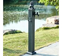 Kanduo columna de agua para jardin vertical Columna de agua jardín cuadrada vertical aleación aluminio, grifo independiente con diseño en relieve gancho(Gray,110cm/43in)