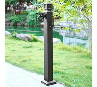Kanduo columna de agua para jardin vertical Columna de agua jardín cuadrada vertical,Grifo anticongelante al aire libre con grifo latón,Hidrante resistente a la intemperie(Nero,95cm/37in)