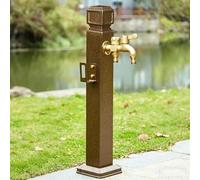 Kanduo columna de agua para jardin vertical Columna de agua jardín cuadrada vertical,Grifo anticongelante al aire libre con grifo latón,Hidrante resistente a la intemperie(Brown,60cm/24in)