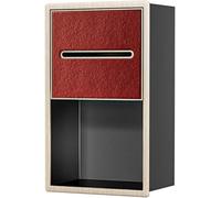 Kanduo Dispensador de Papel higiénico con nicho Empotrado en la Pared, No se requieren Azulejos for el Almacenamiento, Soporte de Papel higiénico de Acero Inoxidable con Estante(Gold Frame+Red)
