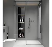 Kanduo Ducha de nicho de Pared de Acero Inoxidable con Luces LED: solución de Almacenamiento de baño Impermeable y Organizador de Bandeja empotrada.(120x28cm)