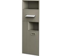 Kanduo Estante de Almacenamiento con Soporte for escobilla de baño, nicho Empotrado for Papel higiénico, nicho for Bote de Basura for hoteles y Lugares públicos(Off-White,30x78x14cm)