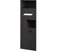 Kanduo Estante de Almacenamiento con Soporte for escobilla de baño, nicho Empotrado for Papel higiénico, nicho for Bote de Basura for hoteles y Lugares públicos(Nero,30x78x14cm)