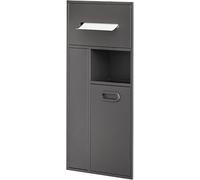 Kanduo Estante de Almacenamiento con Soporte for escobilla de baño, nicho Empotrado for Papel higiénico, nicho for Bote de Basura for hoteles y Lugares públicos(Grigio,30x65x14cm)