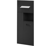 Kanduo Estante de Almacenamiento con Soporte for escobilla de baño, nicho Empotrado for Papel higiénico, nicho de Papelera con gabinete de Almacenamiento(Nero,30x65x14cm)
