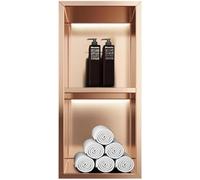 Kanduo Estante de Ducha Empotrado for partición de baño, Estante de Ducha Empotrado Individual de nicho, nicho de Acero Inoxidable(Metallic,29x70x12.5cm)