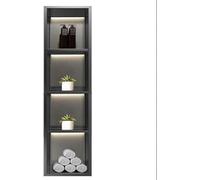 Kanduo Estante de Ducha Empotrado for partición de baño, Estante de Ducha Empotrado Individual de nicho, nicho de Acero Inoxidable(Nero,29x120x12.5cm)