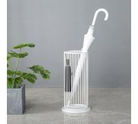 KanDuo Estante for paraguas de pasillo, estante comercial gran capacidad, cilindro almacenamiento vertical Metal, pie(White)